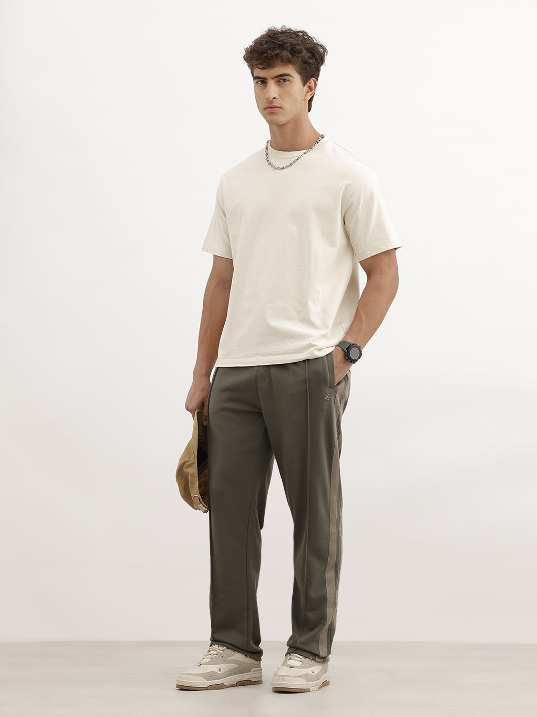 Relaxed Fit Double Stripe Jogger | Olive