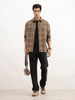 Oversized Double Pocket Checkered Shirt | Brown