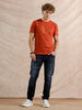 Solid Heavy Fade Slim Tapered Fit Jeans | Dark Blue