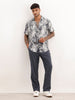 Slim Fit AOP Half Sleeve Shirt | White | WSH02HSSL0167S