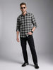 Regular Fit Checkered Shirt | Black