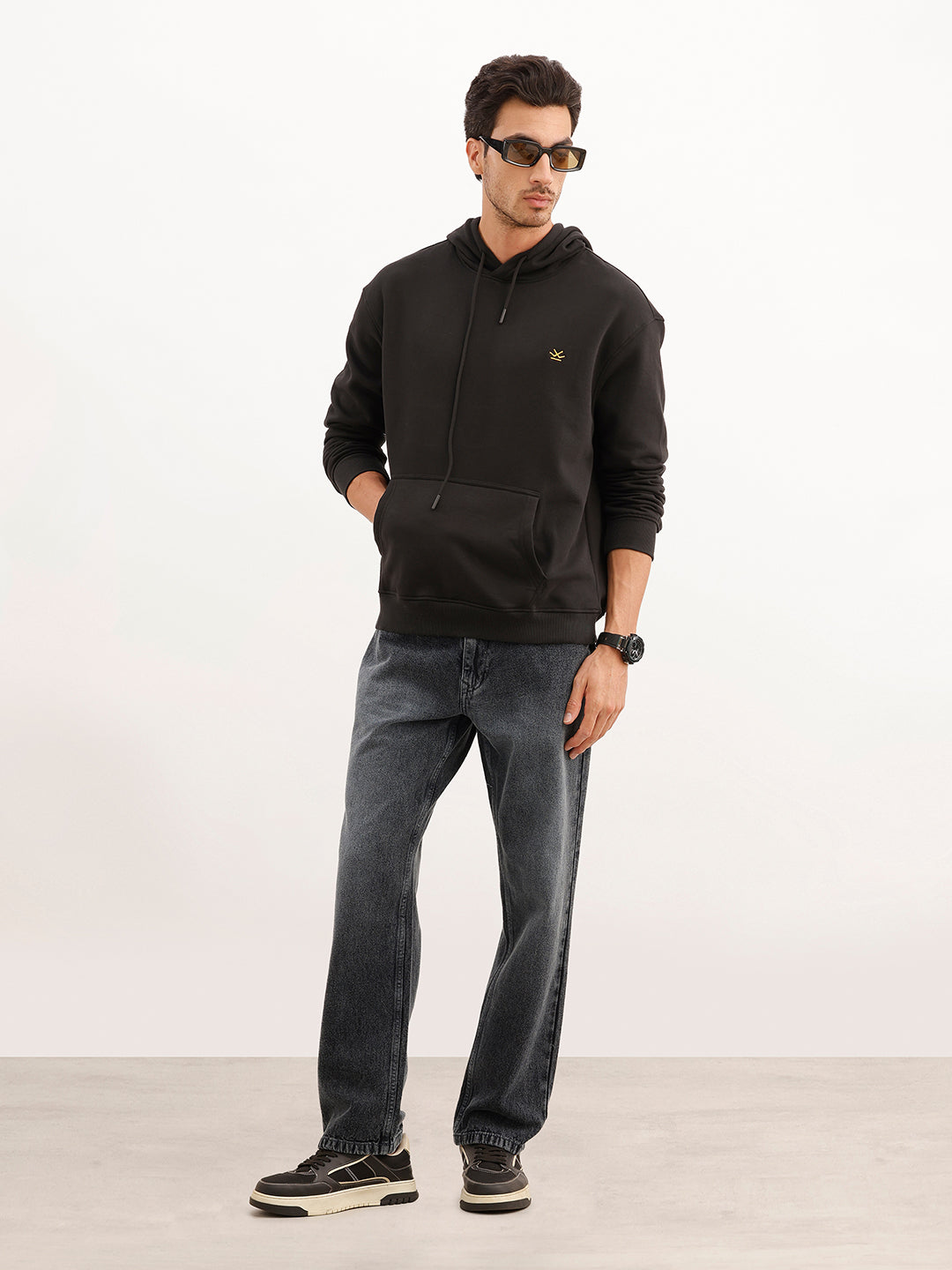 Classic Back Printed Hoodie | Black | WTSS7307M
