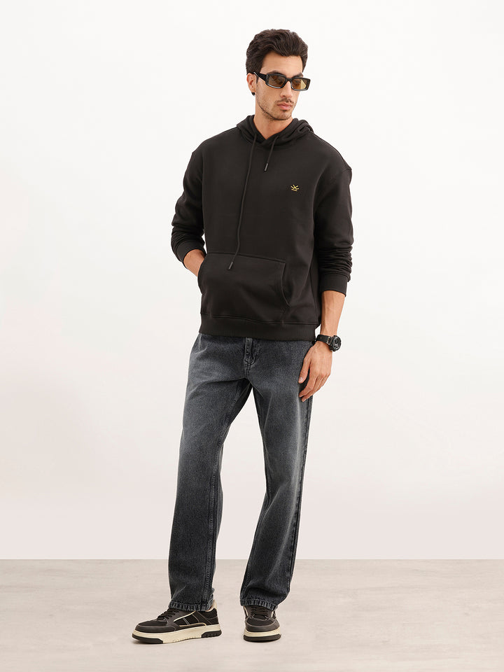 Classic Back Printed Hoodie | Black