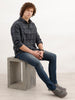 Textured Comfort Fit Shirt | Dark Grey