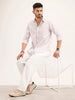 Textured Slim Fit Striped Shirt | Pink