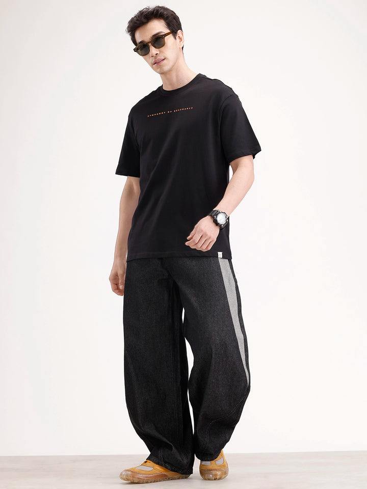 Oversized Back Printed T-shirt | Black