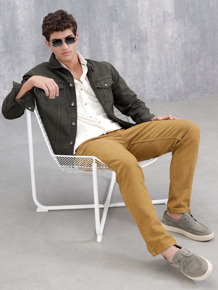 Men Denim Trucker | Olive