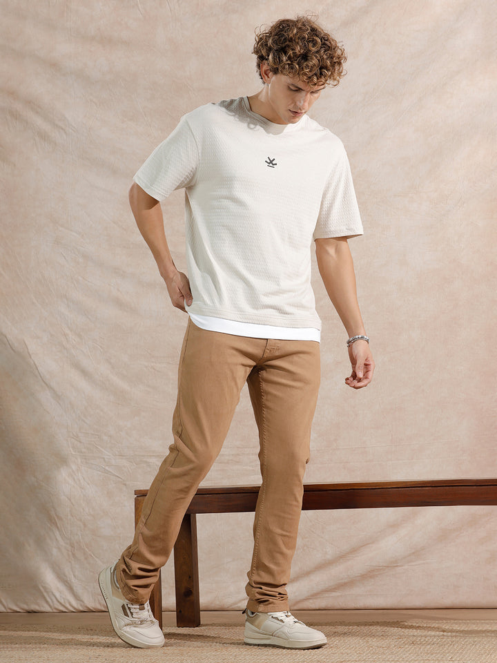 Solid Light Fade Slim Fit Jeans  | Khaki