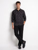 Regular Fit AOP Full Sleeve Shirt | Black
