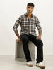 Slim Fit Checkered Full Sleeve Shirt | Black