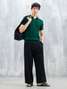 Classic Flat Knit Textured Polo T-Shirt For Men | Green