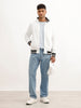 Classic Contrast Collar Jacket | White