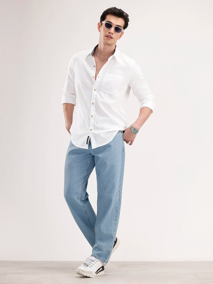 Solid Regular Fit Shirt | White
