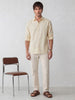 Solid Oversized Textured Shirt | Beige