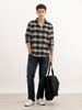 Slim Fit Full Sleeve Checkered Shirt | Black | WSH02FSSL0332S