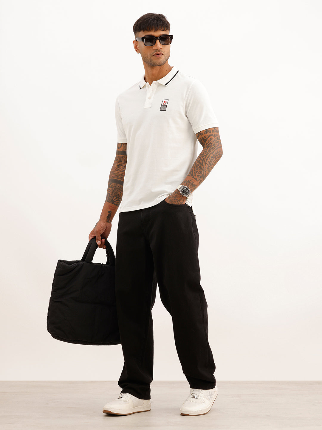 Regular Fit Tipping Collar Polo T-Shirt | Off White