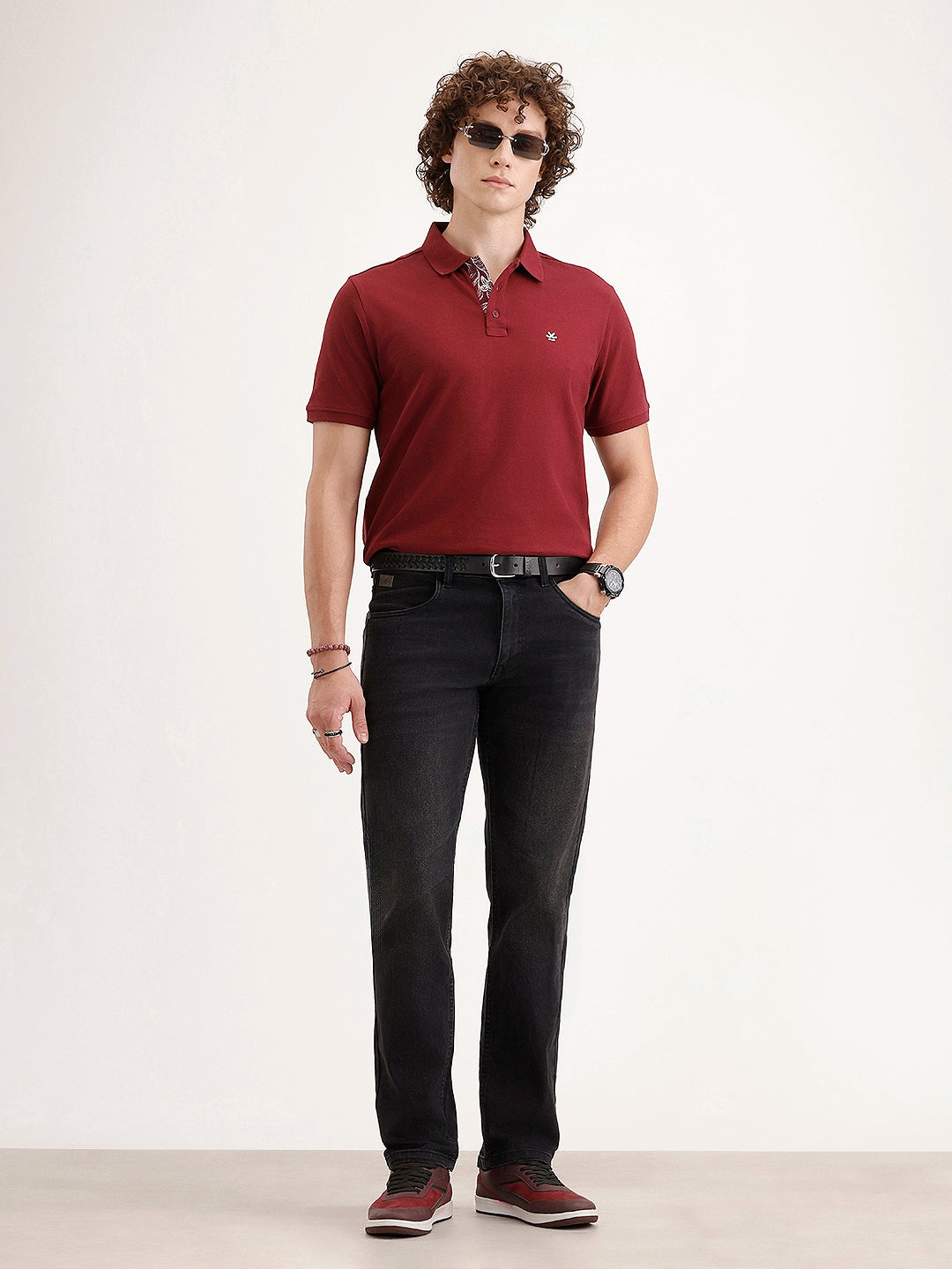 Straight Fit Denim Jeans | Black