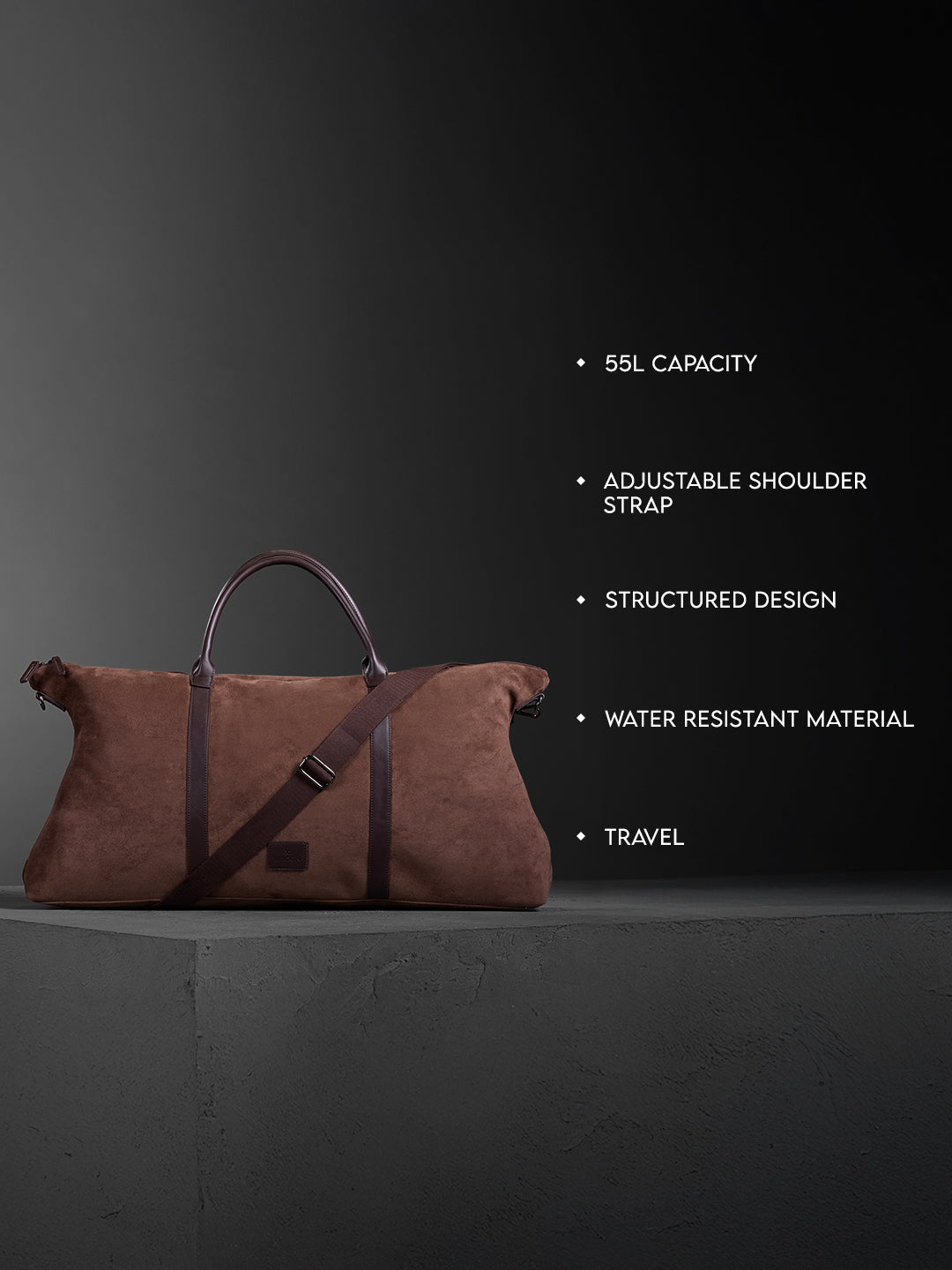 Suede Weekender Duffle | Brown (55L)