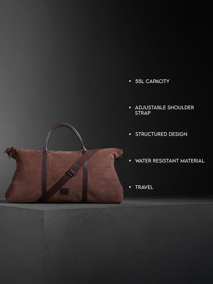 Suede Weekender Duffle | Brown (55L)