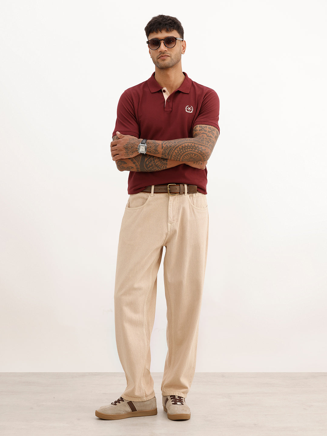 Solid HD Printed Polo T-Shirt | Maroon | WWTS307F