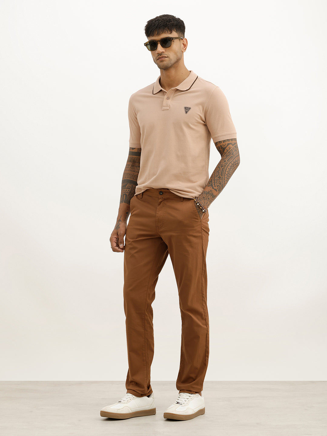 Solid Slim Fit Trouser | Brown