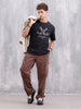 Brand Carrier Oversized Fit Casual Look T-Shirt | Black