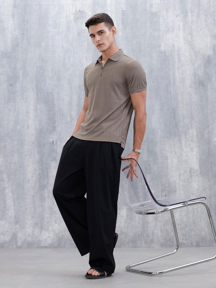 Classic Textured Men's Polo Tshirt | Grey