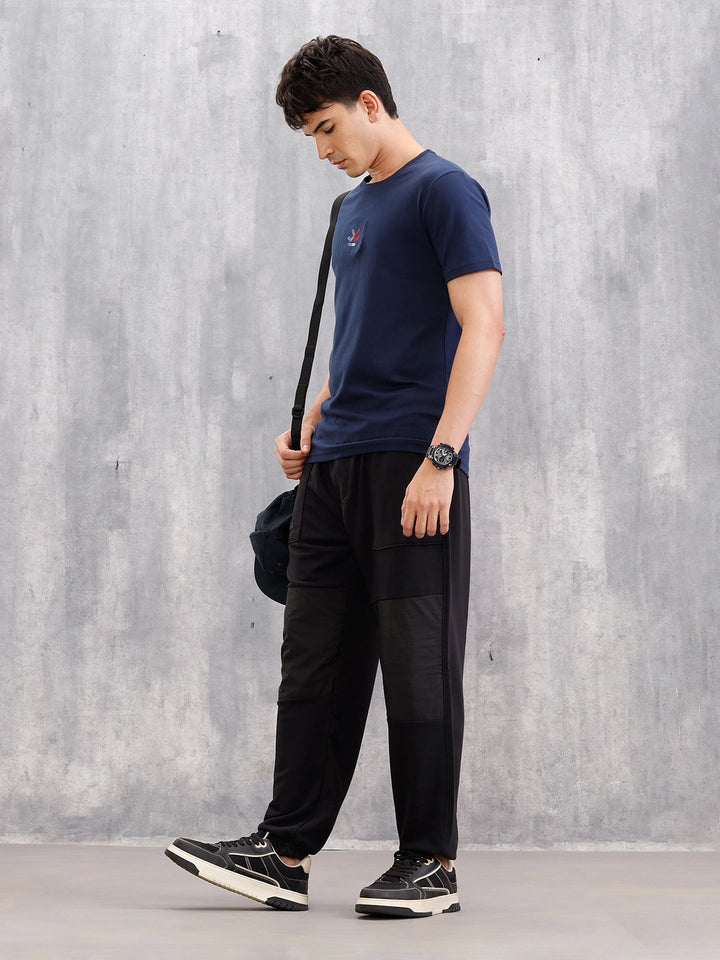 Tonal Colourblock Comfort Fit Jogger | Black