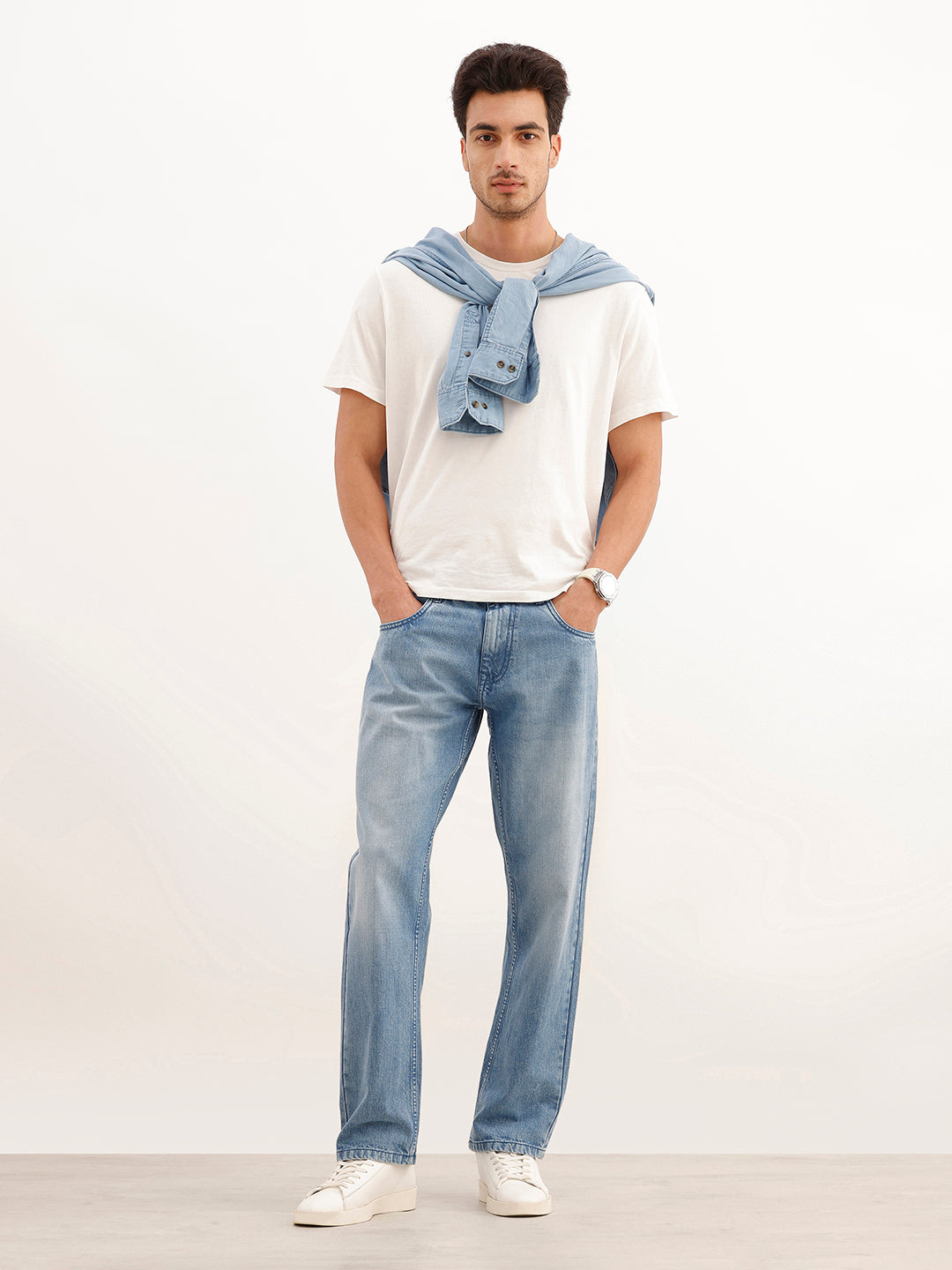 Faded Anti Fit Denim Jeans | Light Blue