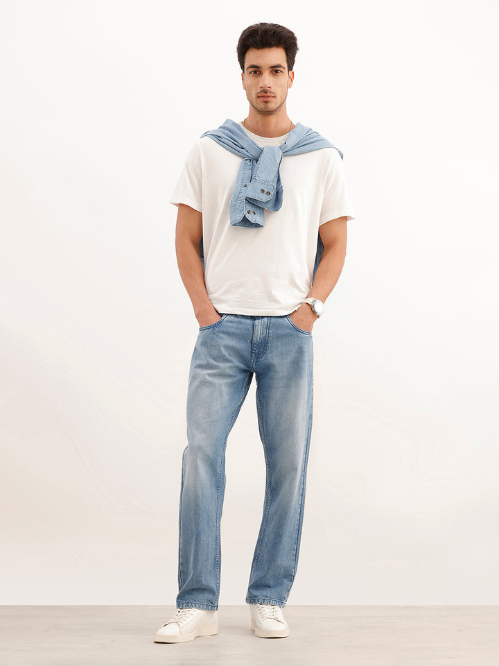 Faded Anti Fit Denim Jeans | Light Blue