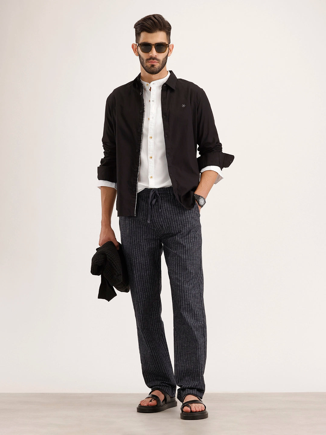 Anti Fit Striped Trouser | Blue