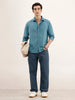 Solid Regular Fit 100% Cotton Shirt | Teal