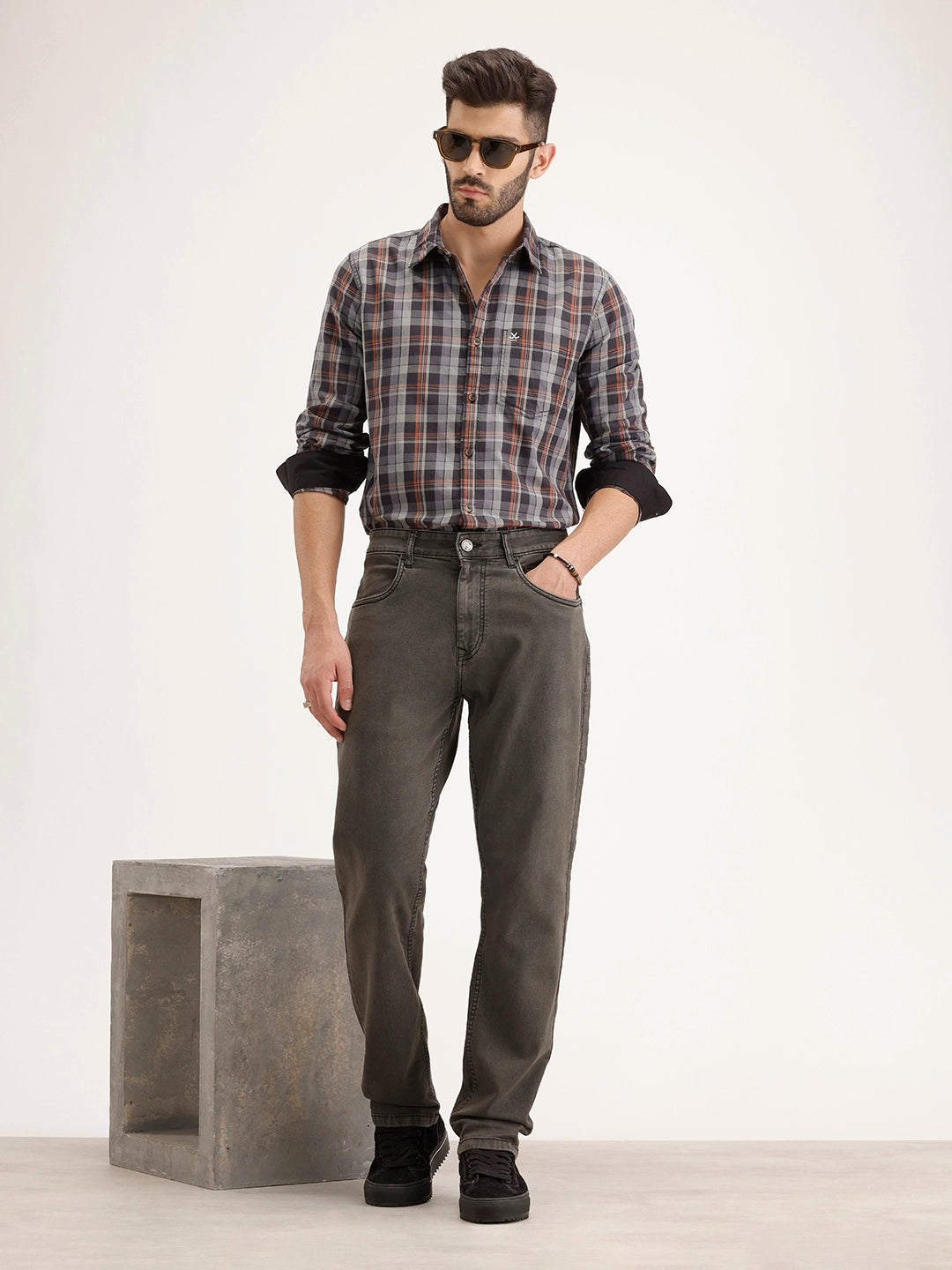 Solid Relaxed Fit Denim Jeans | Dark Grey