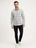 Slim Fit Checkered Shirt | White