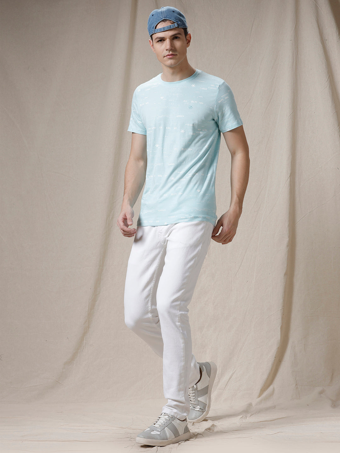 Solid White Tapered Jeans