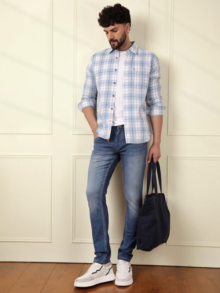 Faded Tapered Fit Jeans | Blue