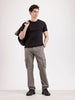 Solid Straight Fit Cargo Trouser   |  Grey