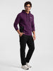 Placement Printed Hooded Sweatshirt | Purple | WNSS7349