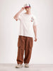 Placement Printed Oversized T-Shirt   |  Beige