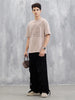 Printed Logo Oversized T-Shirt | Beige