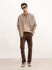 Solid Slim Fit Pleated Trouser | Brown | WTR0100SL5054M