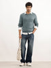 Jacquard Regular Fit Knitted Sweater | Blue