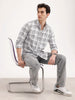 Slim Fit Checkered Shirt | White