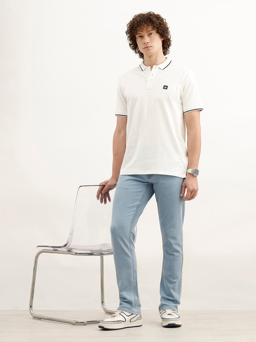 Solid Slim Fit Denim Jeans | Light Blue