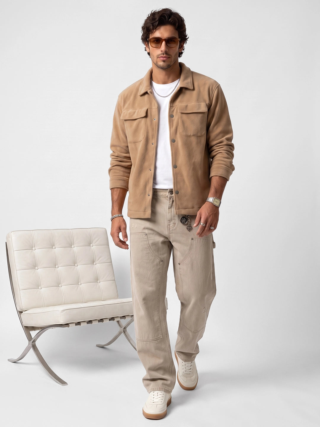 Classic Oversized Double Pocket Jacket | Beige