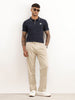 Solid Anti Fit Double Pleated Trouser | Beige