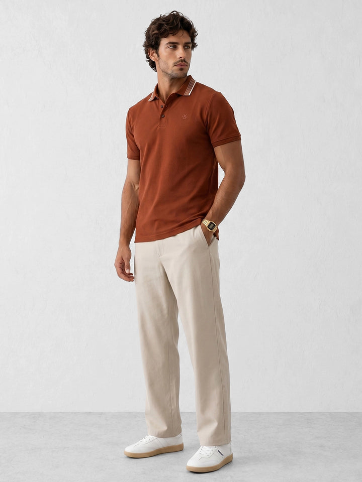 Slim Fit Tipping Collar Polo T-Shirt | Maroon