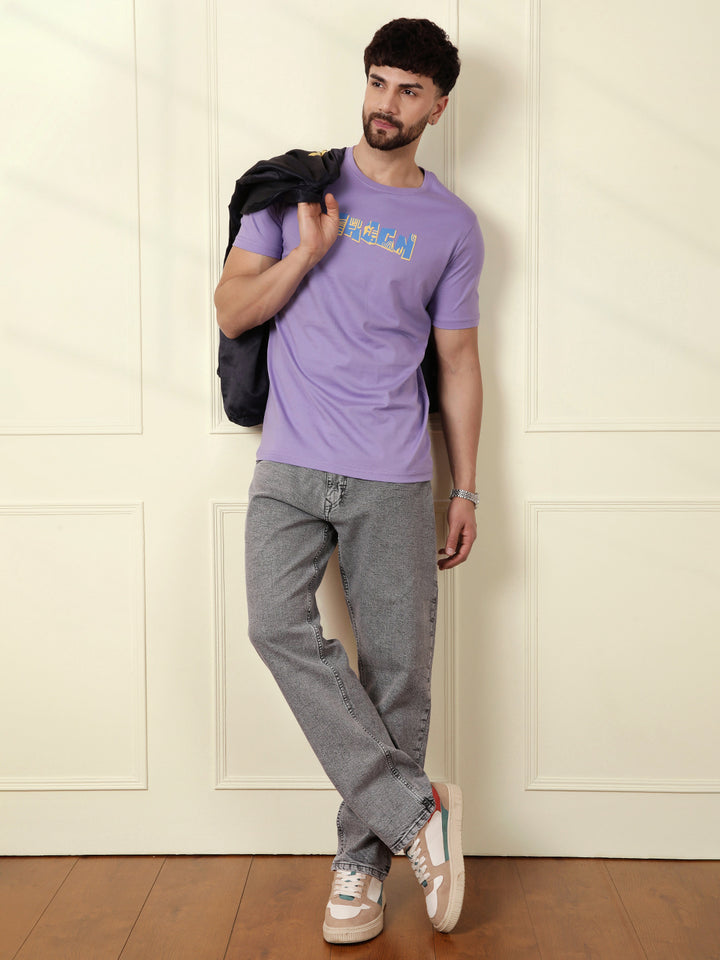 Puff Printed Slim Fit T-Shirt | Lavender