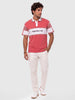 Oversized Fit Contrast Collar Polo T-Shirt | Pink