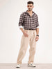 Oversized Fit Checkered Shirt | Brown